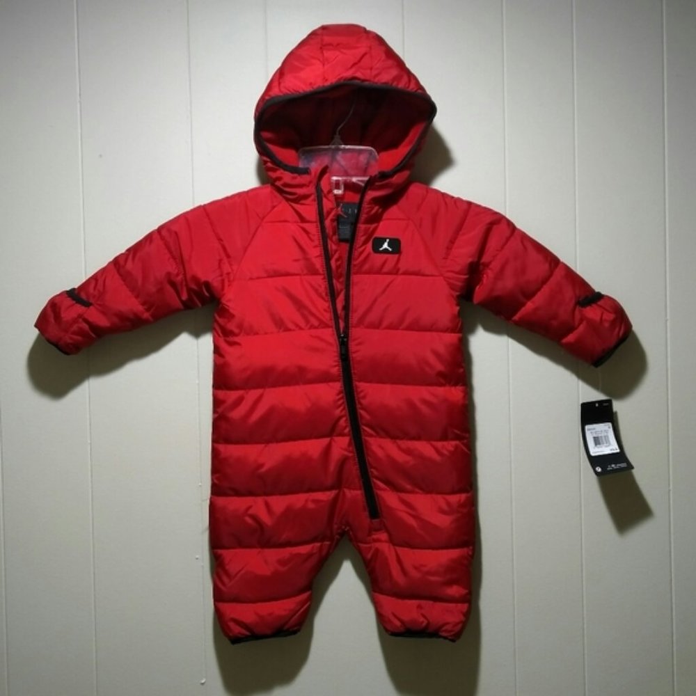 Nike Air Jordan Red Baby Newborn Puffer Coat Snow Jacket NEW